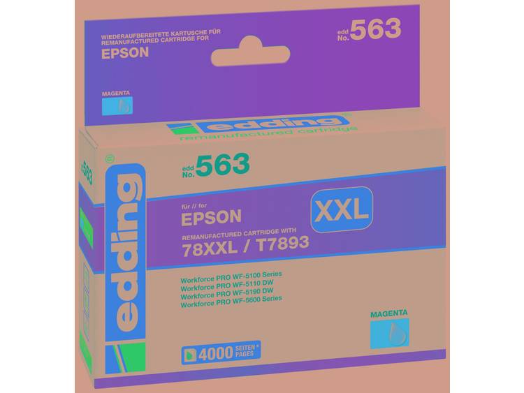 Edding Cartridge vervangt Epson 78XXL-T7893 Compatibel Single Magenta EDD-563 18-563