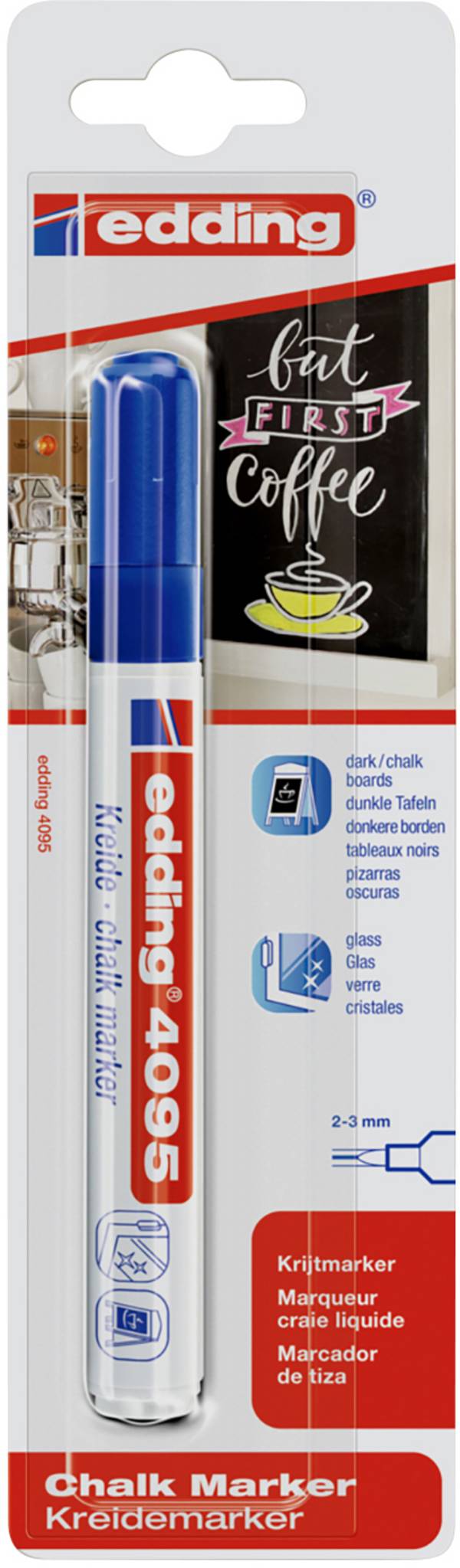 Edding 4095 Krijtmarker Blauw 4 mm, 15 mm