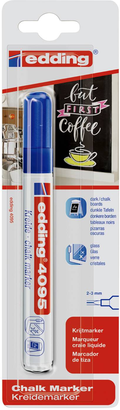 Edding 4095 Krijtmarker Blauw 4 mm, 15 mm-0