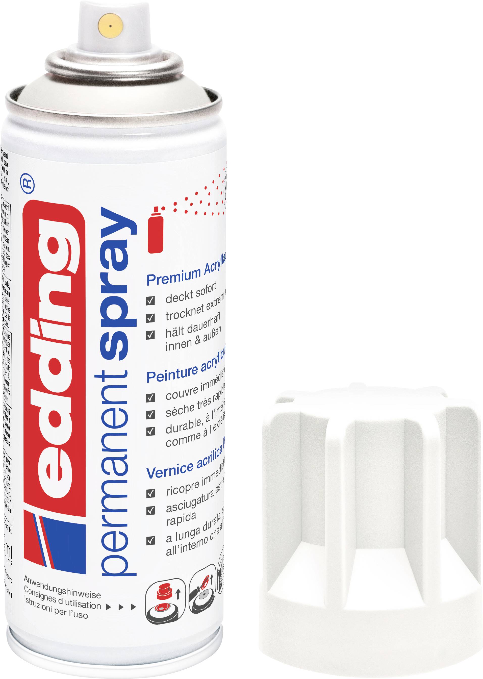 Edding 4-5200922 Edding Spray 5200 Kleur: verkeer wit zijdemat RAL 9016 200 ml