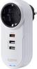 Sygonix TY1721 USB-oplader 18 W 3x USB-A, Randaarde stopcontact Quick Charge 3.0 Wit Binnen