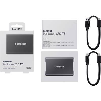 Dij strategie Zeestraat Samsung Portable T7 500 GB Externe SSD harde schijf USB 3.2 Gen 2 Grijs  MU-PC500T/WW kopen ? Conrad Electronic
