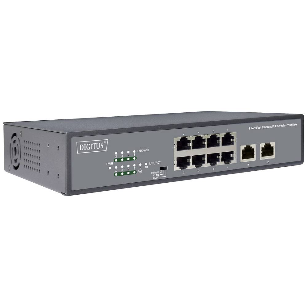 Digitus DN-95323-1 Netwerk switch RJ45 8 + 2 poorten 10 / 100 MBit/s