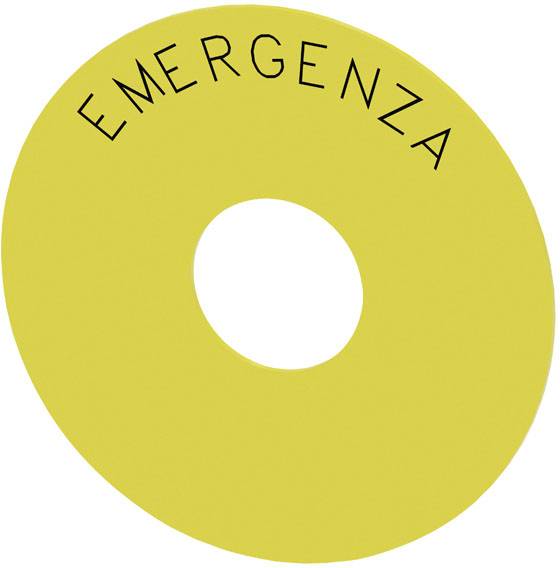 Siemens 3SU1900-0BC31-0JA0 3SU19000BC310JA0 Onderlegring Rond (Ø) 75 mm EMERGENZA Geel, Zwart 10 stuk(s)