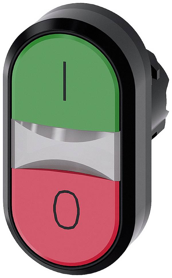 Siemens 3SU10013AB420AK0 3SU1001-3AB42-0AK0 Dubbele drukknop Kunststof frontring Knop Zwart, Groen, Rood 1 stuk(s)