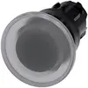 Siemens 3SU10011BD700AA0 3SU1001-1BD70-0AA0 Paddenstoelknop Kunststof frontring Knop Zwart, Helder 1 stuk(s)