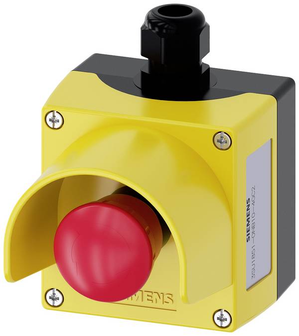 Siemens 3SU18510NB104GC2 3SU1851-0NB10-4GC2 Behuizing Voor bodembevestiging, Met schild 1 knop Rood  Draai-ontgrendeling 1 stuk(s) Piece