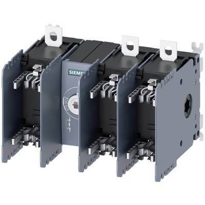 Een elektrisch schakeltoestel met drie zichtbare aansluitingen en een draaiknop in het midden, van het merk Siemens.