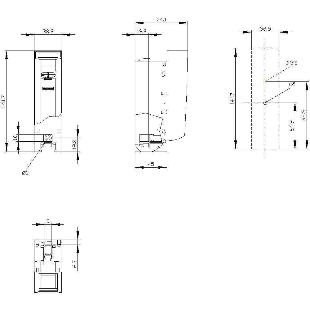 Siemens 3NP11211CA20 Lastscheidingsschakelaar voor zekering Afmeting zekering : 000 160 A 240 V/AC, 120 V/DC 1 stuk(s)-2