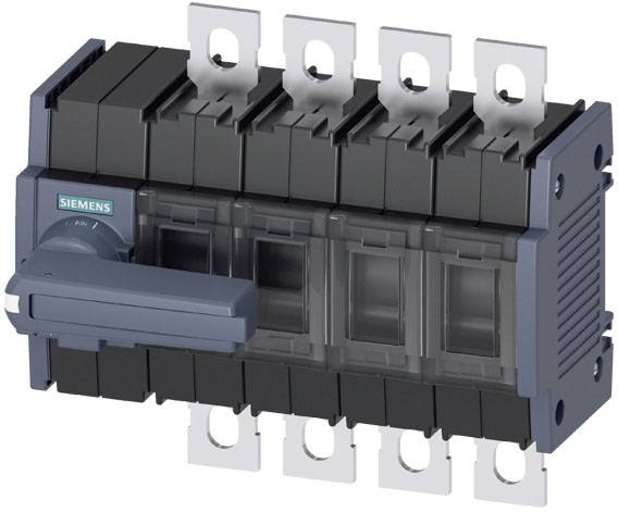 Een elektrische vermogensschakelaar van Siemens met meerdere polen en een hendel aan de voorzijde.