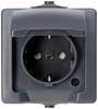 Kopp 107815006 Nautic Wandontactdoos met klapdeksel spatwaterdicht Antraciet 1 stuk(s)