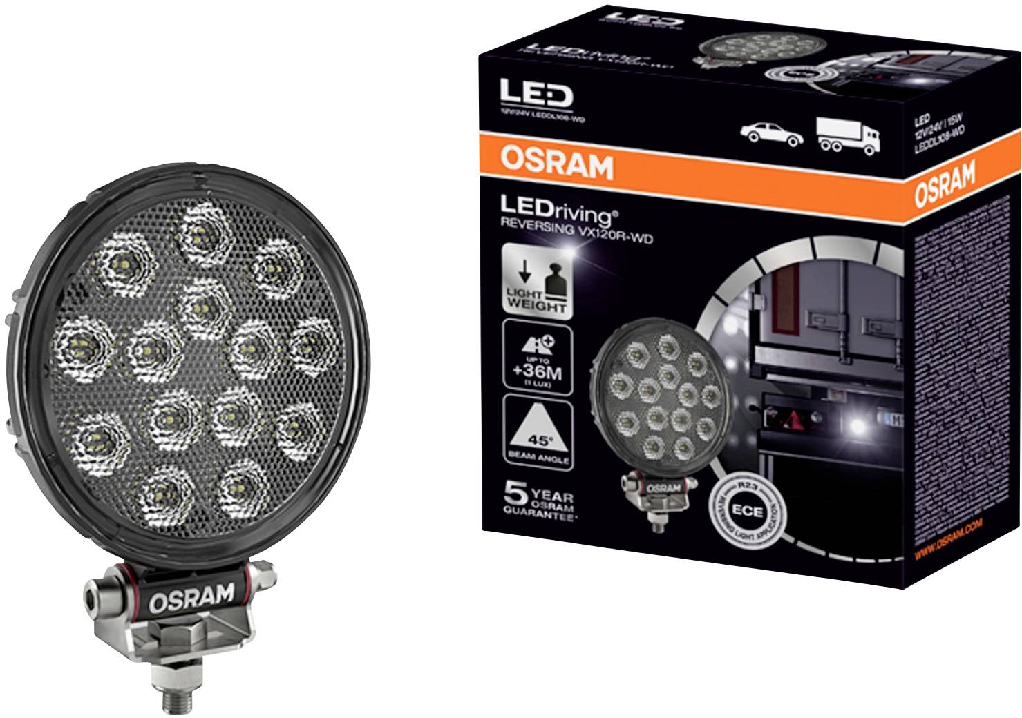 Osram Achteruitrijlamp LED 15W voor 12V/24V Voertuigen REVERSING VX120R-WD-16