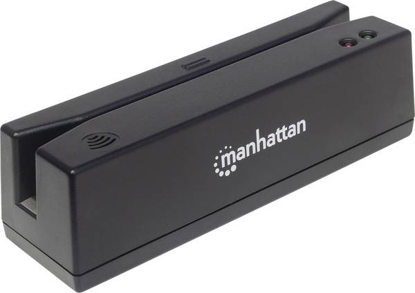 MANHATTAN magnetische kaartlezer USB driesporenlezer zwart