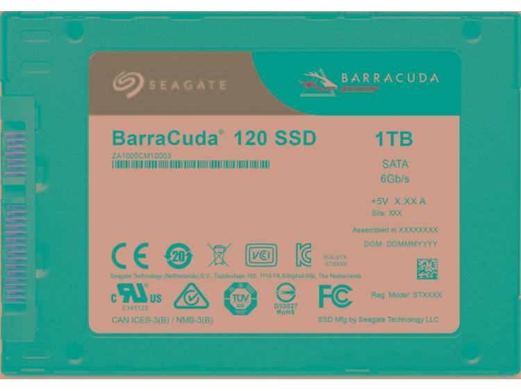 Seagate ZA1000CM1A003 SSD harde schijf (2.5 inch) 1 TB BarraCuda Retail SATA III
