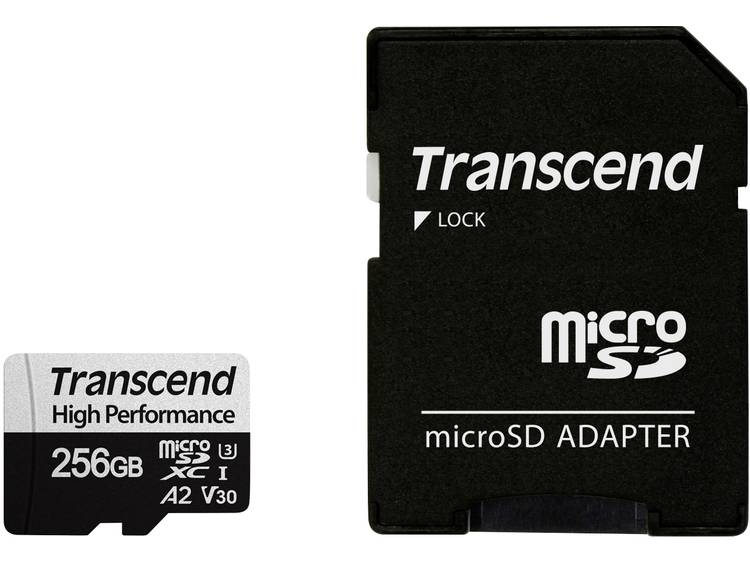 Transcend 330S microSDXC-kaart 256 GB Class 10, UHS-I, UHS-Class 3, v30 Video Speed Class A2-vermoge
