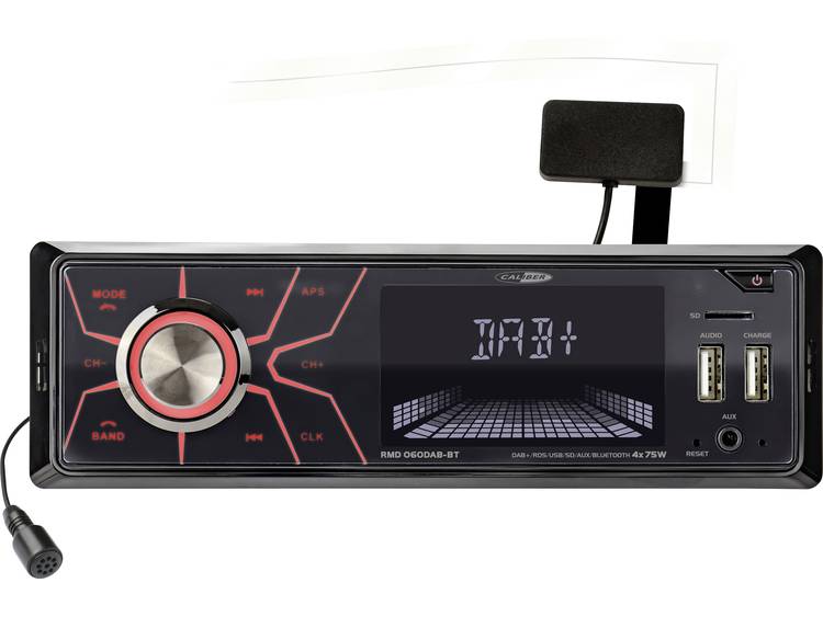 Autoradio enkel DIN Caliber Audio Technology RMD060DAB-BT Bluetooth handsfree, DAB+ tuner