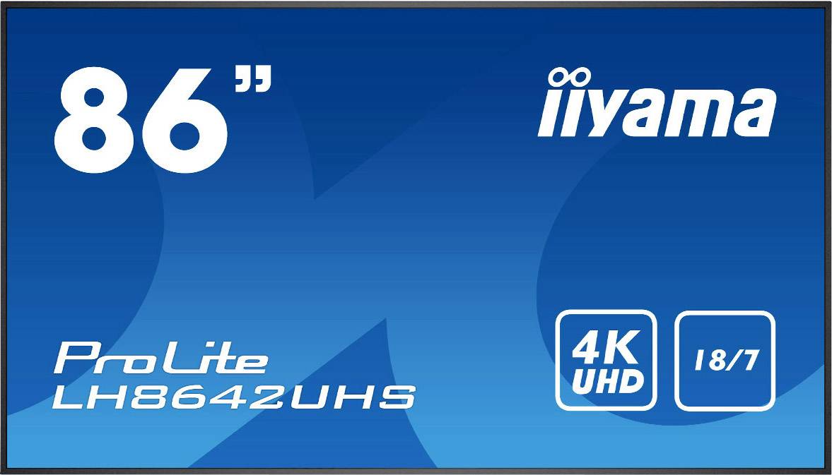 Iiyama PROLITE LH8642UHS-B1 Digital Signage display Energielabel: A (A - G) 2.5 cm (1.0 inch) 3840 x 2160 Pixel 18/7 Android, Geïntegreerde mediaplayer, Geïntegreerde luidspreker