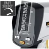 Digitaal laserthermometer met weergave op het scherm. Links bovenaan het symbool 'FAST SELECT'.