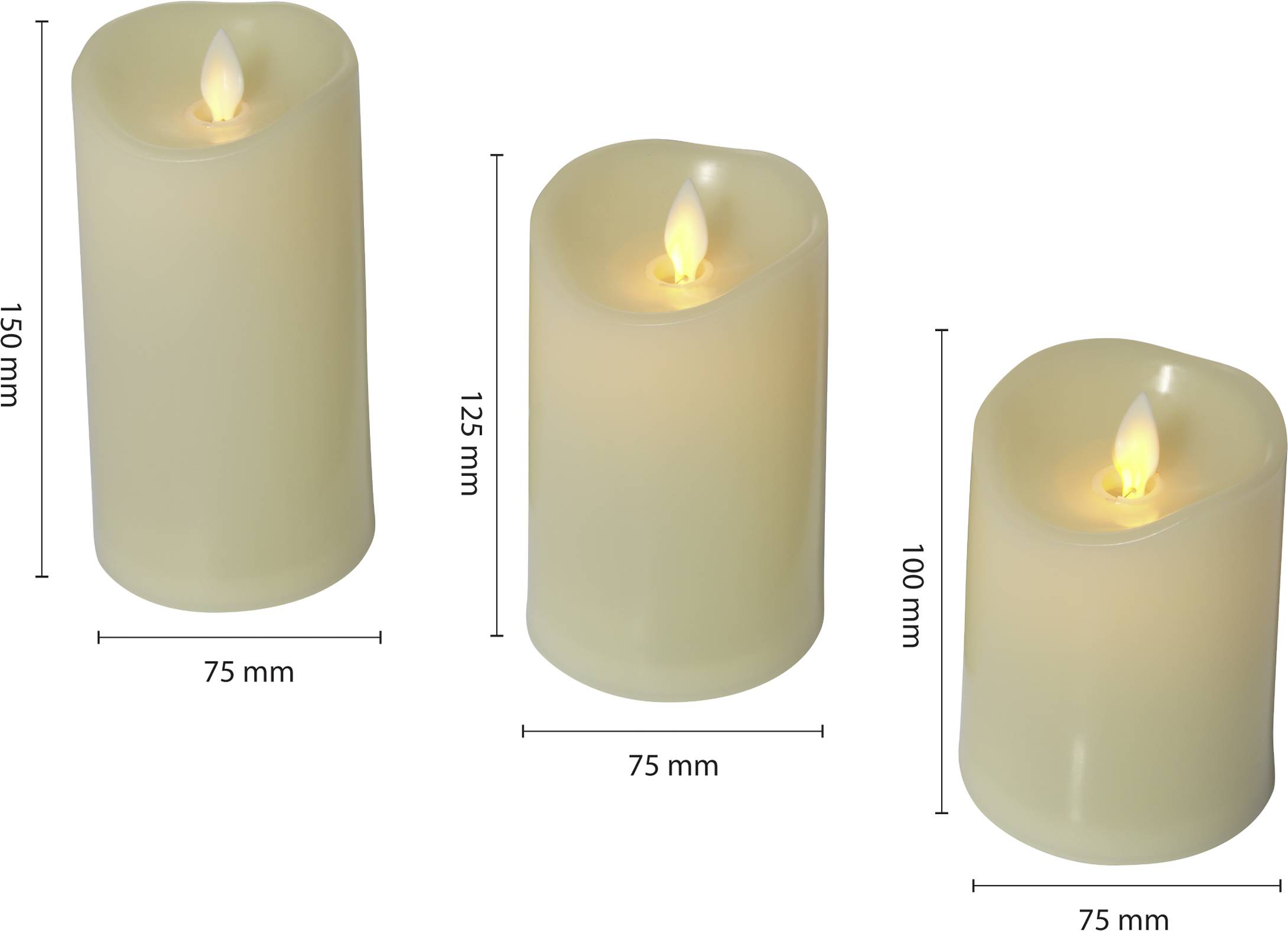 Sygonix SY-4533122 LED-kaars Ivoor Warmwit (Ø x h) 7.5 cm x 15 cm Timer-4