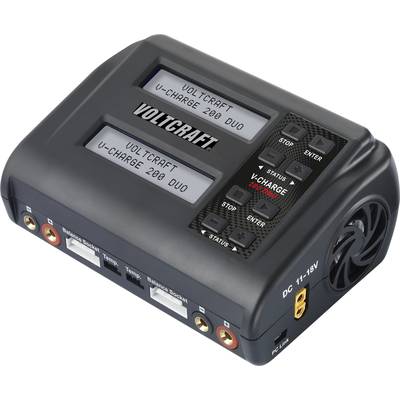 VOLTCRAFT V-Charge 200 Duo Modelbouwoplader 10 A Li-ion, LiFePO, LiHV, Li-poly Ontlaadfunctie, Temperatuurbewaking-0