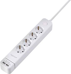 Conrad Sygonix SY-4535058 Stekkerdoos met schakelaar Wit Randaarde stekker 1 stuk(s) aanbieding