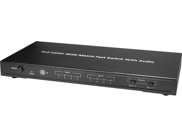 Maxtrack CSM 3 L HDMI-matrix-switch Met aluminium behuizing, Met afstandsbediening 3840 x 2160 pix Z
