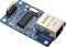 Een Ethernet-module met schakelingen en aansluitingen voor het verbinden van computernetwerken. Opgedrukte opschrift: 'HanRun HR911105A 19/50'.