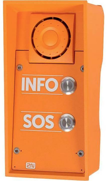 Netwerk deurstation - twee oproeptoetsen - 10W luidspreker - met INFO en SOS labels