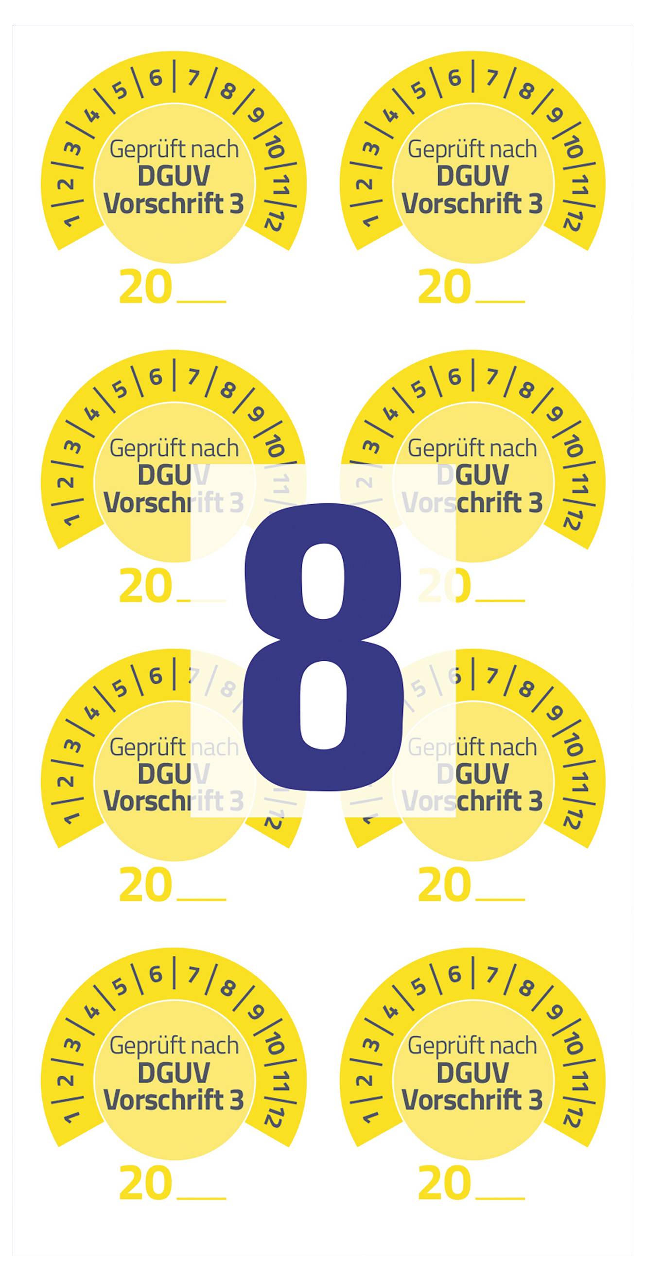 Avery-Zweckform 7908 Teststickers Geprüft nach DGUV Vorschrift 3 20XX Geel Zelfklevende folie (Ø x l) 30 mm x 30 mm 30 m-9