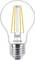 LED-gloeilamp met zichtbare filamenten, typisch A60-ontwerp, merk Philips. Energiezuinige verlichtingsoplossing.