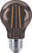 Een LED-gloeilamp in Edison-stijl met zichtbare filamenten en een metalen voet.