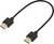 'Zwarte HDMI-kabel met twee aansluitingen aan elk uiteinde, gebruikt voor het overdragen van audio- en videosignalen tussen apparaten.'