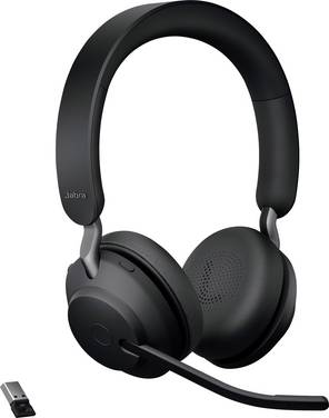 Jabra Evolve2 65 UC On Ear headset  Bluetooth Stereo Zwart  Volumeregeling, Indicator voor batterijstatus, Microfoon uitschakelbaar (mute) Telefoon