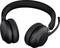 Zwarte draadloze over-ear koptelefoon met microfoon, geschikt voor gesprekken en muziek, voorzien van volumeregeling en bedieningsknoppen.