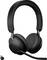 Zwart over-ear headset met microfoonarm en USB-adapter, model 'Jabra'. Ideaal voor gesprekken en muziek.