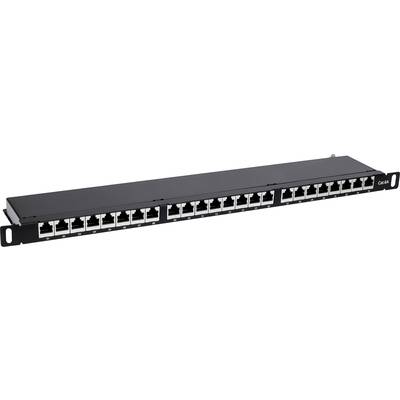 'Patchpanel met 24 poorten, voor het beheren van Ethernet-kabelverbindingen, geschikt voor netwerkaansluitingen in serverkasten.'