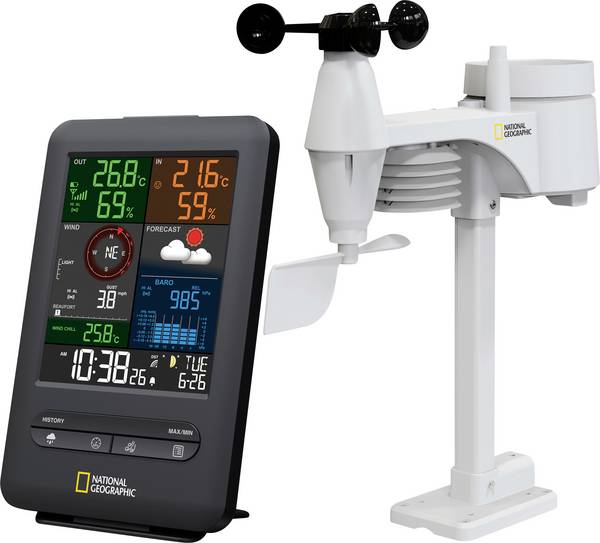 National Geographic Color-Display Center 5in1 9080500 Draadloos weerstation Verwachting voor 12 tot 24 uur