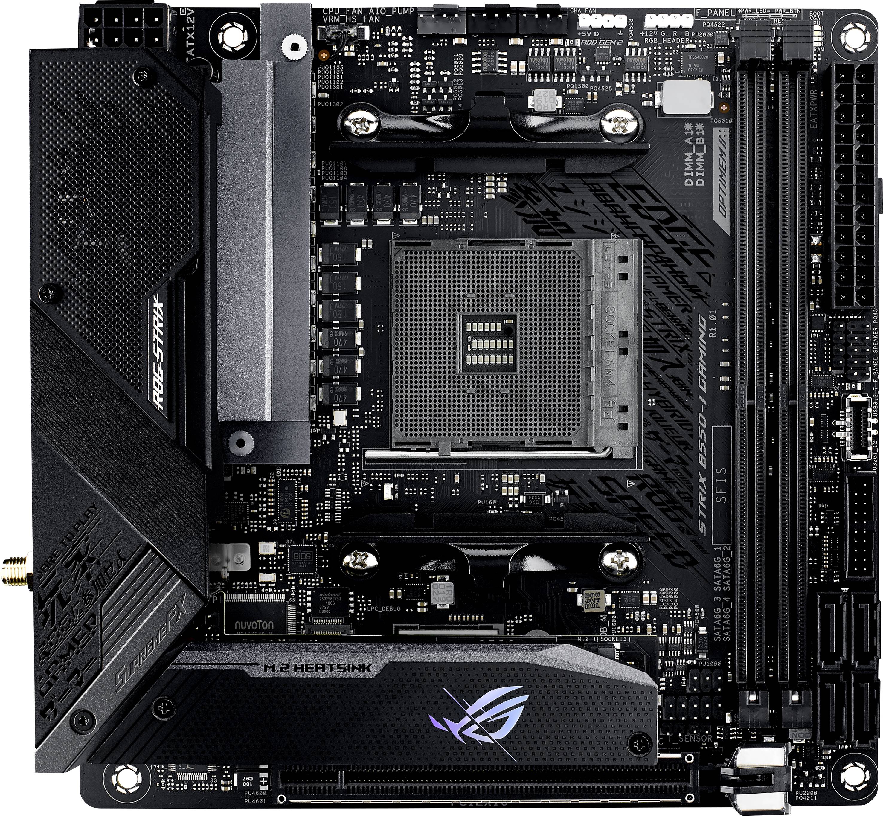 Asus ROG STRIX B550-I GAMING Moederbord Socket AMD AM4 Vormfactor Mini-ITX Moederbord chipset AMD® B550-2
