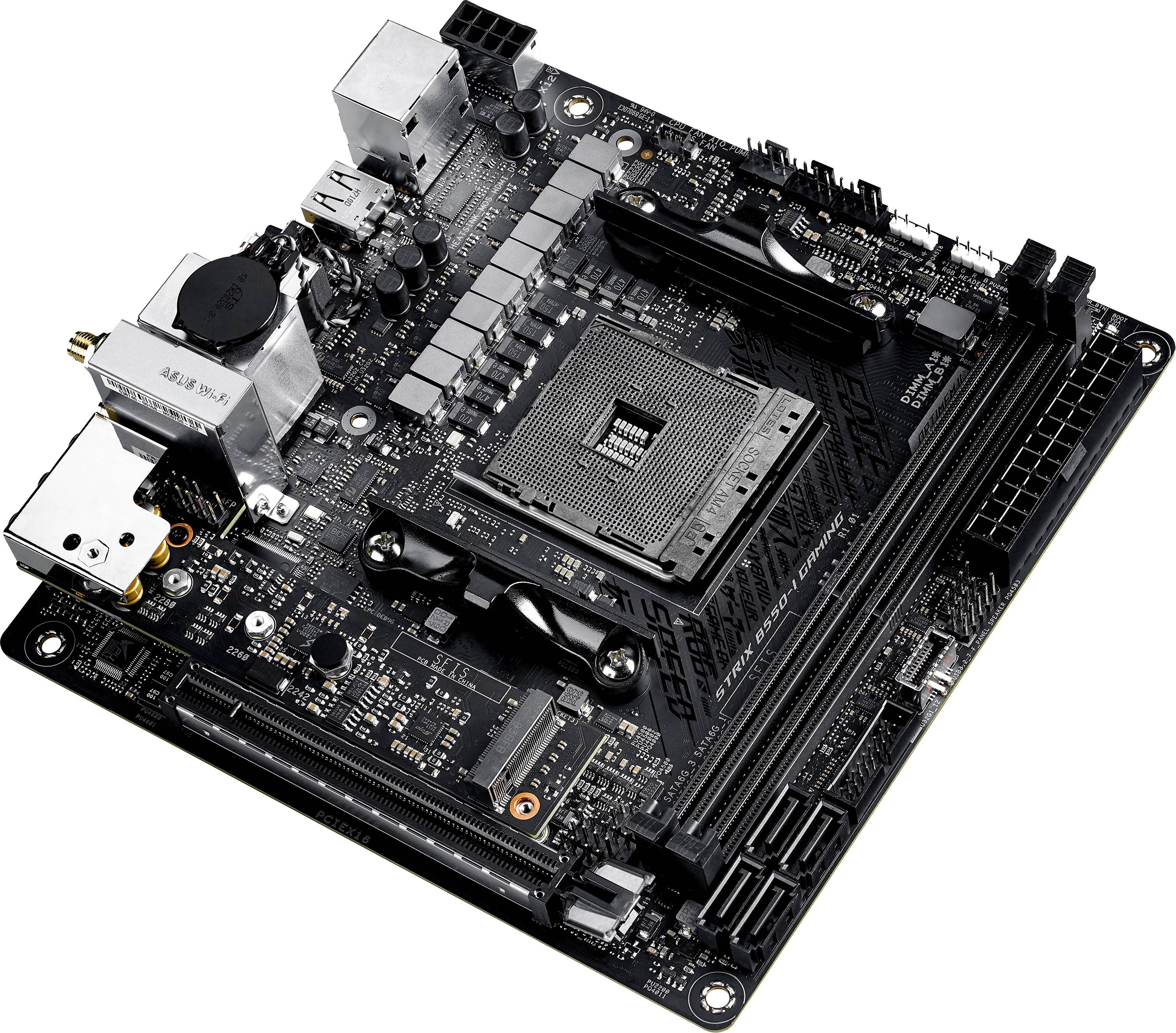 Asus ROG STRIX B550-I GAMING Moederbord Socket AMD AM4 Vormfactor Mini-ITX Moederbord chipset AMD® B550-3