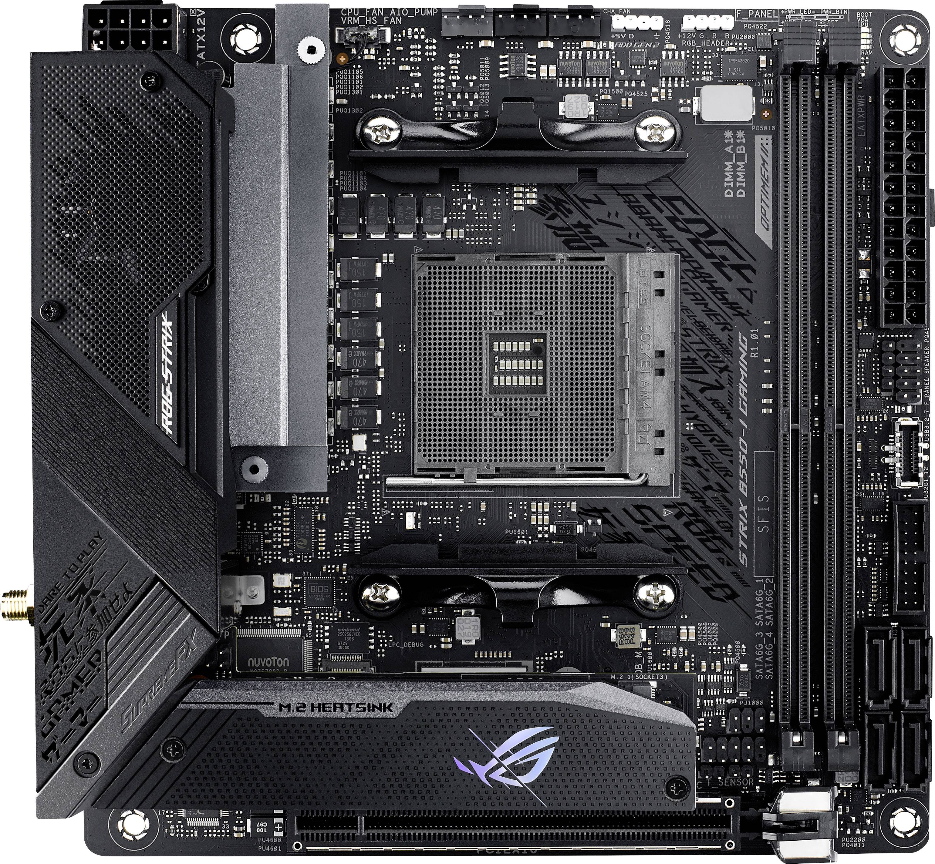 Asus ROG STRIX B550-I GAMING Moederbord Socket AMD AM4 Vormfactor Mini-ITX Moederbord chipset AMD® B550-9