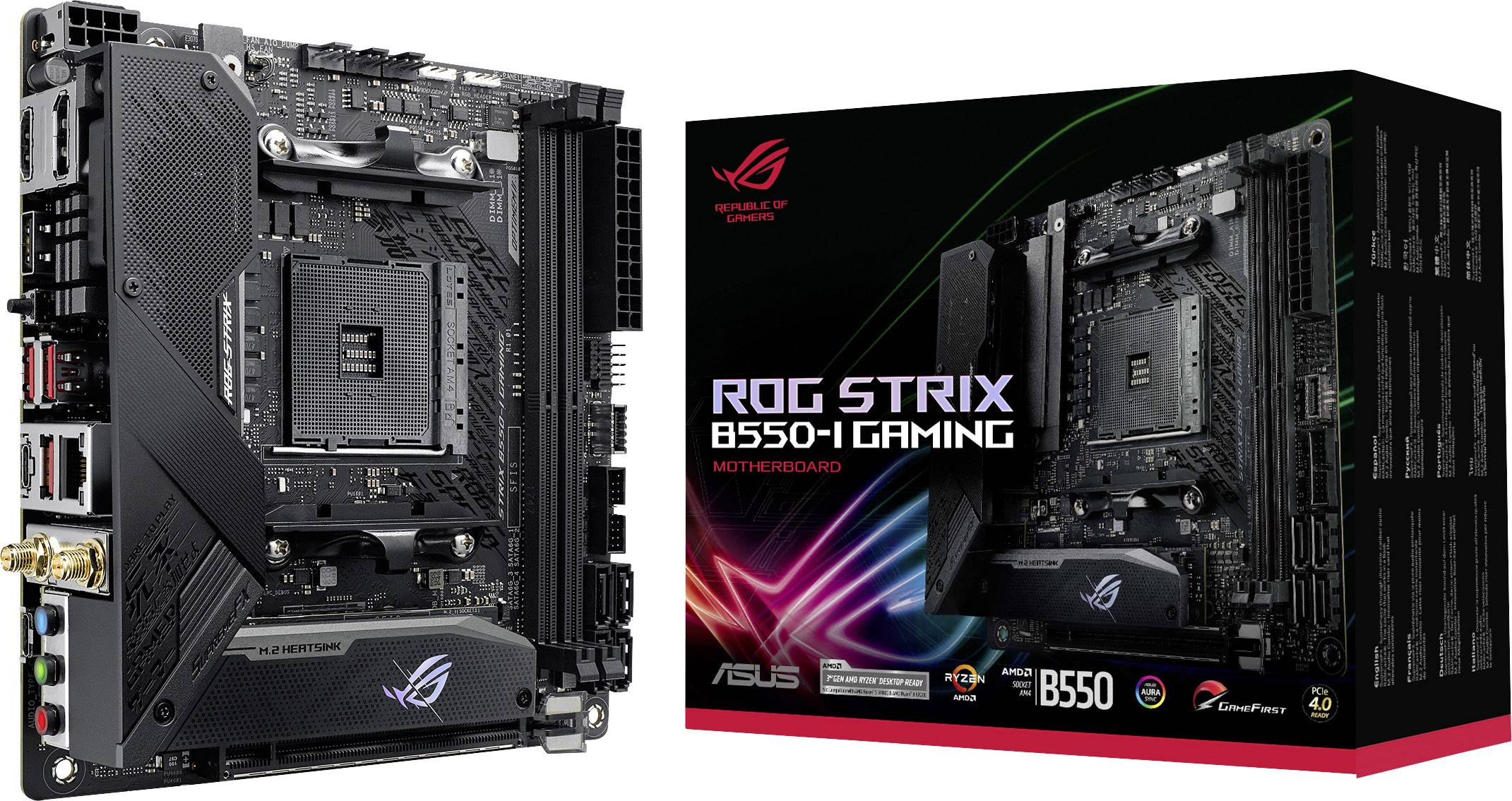 Asus ROG STRIX B550-I GAMING Moederbord Socket AMD AM4 Vormfactor Mini-ITX Moederbord chipset AMD® B550-10