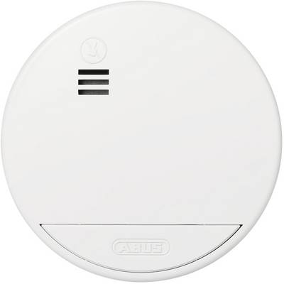 Ronde rookmelder met drie ventilatierooster en een logo.