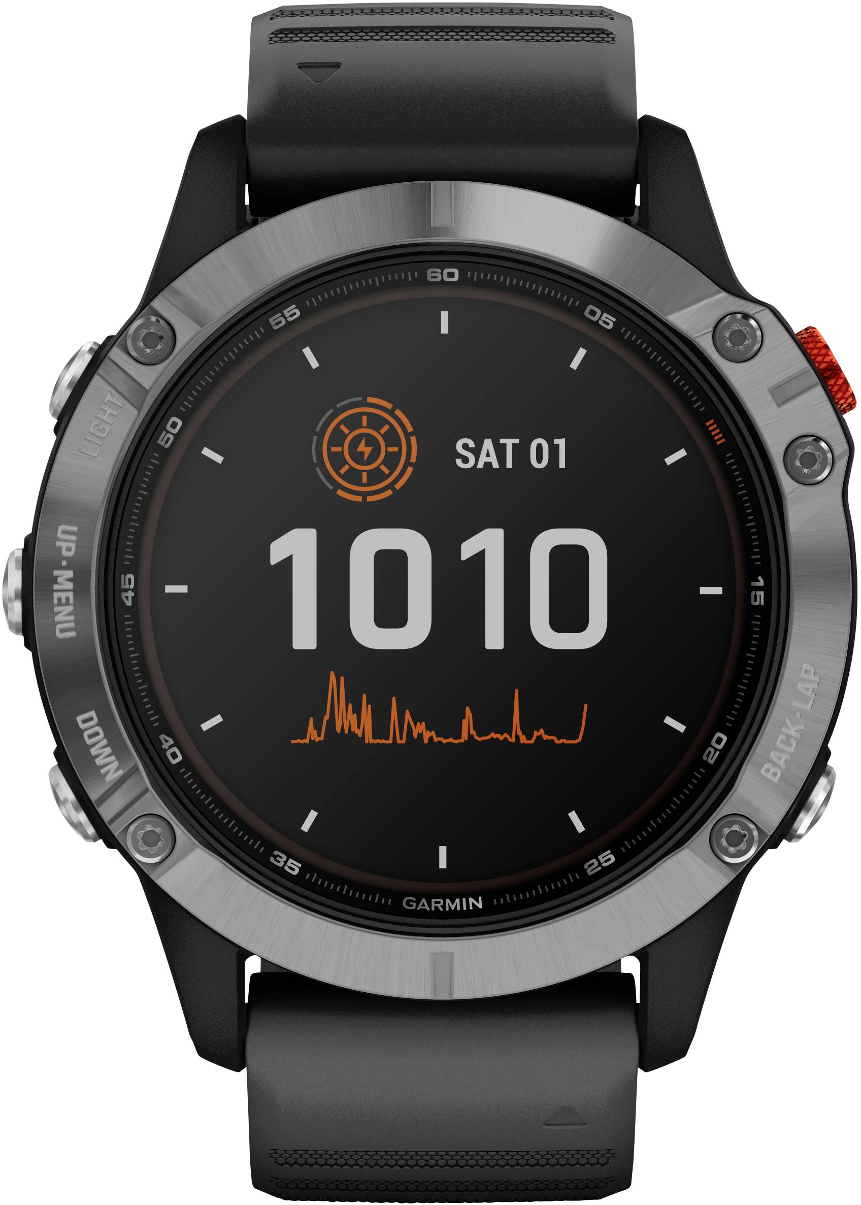 Garmin Fenix 6 Solar Smartwatch 47 mm Zwart, Zilver | Conrad.nl