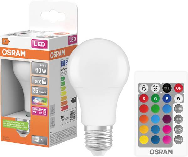 OSRAM HOMELIGHTING 4058075430754 LED-lamp Energielabel F (A - G) E27 Peer 9.4 W = 60 W Warmwit   1 stuk(s)