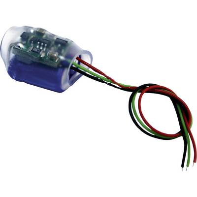 Een kleine elektronische sensor met kabels in de kleuren rood, zwart en groen, die wordt gebruikt voor temperatuurmetingen.