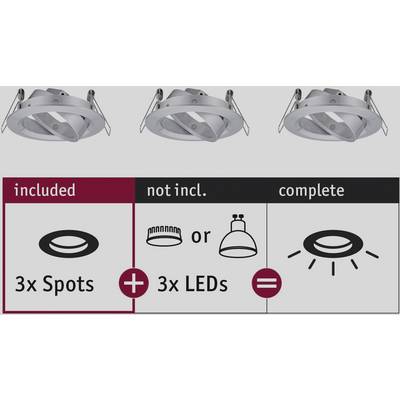 'Drietal LED-plafondspots wordt geleverd met drie LED-lampen. Volledig voorgemonteerd, eenvoudige installatie.'