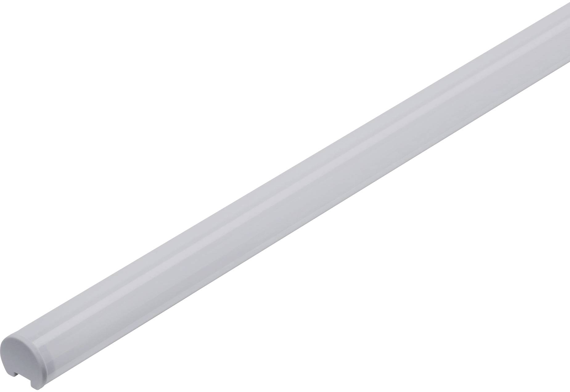 Een lange, cilindrische LED-lichtbalk met een wit behuizing. Ideaal voor gelijkmatige verlichting in binnenruimtes.