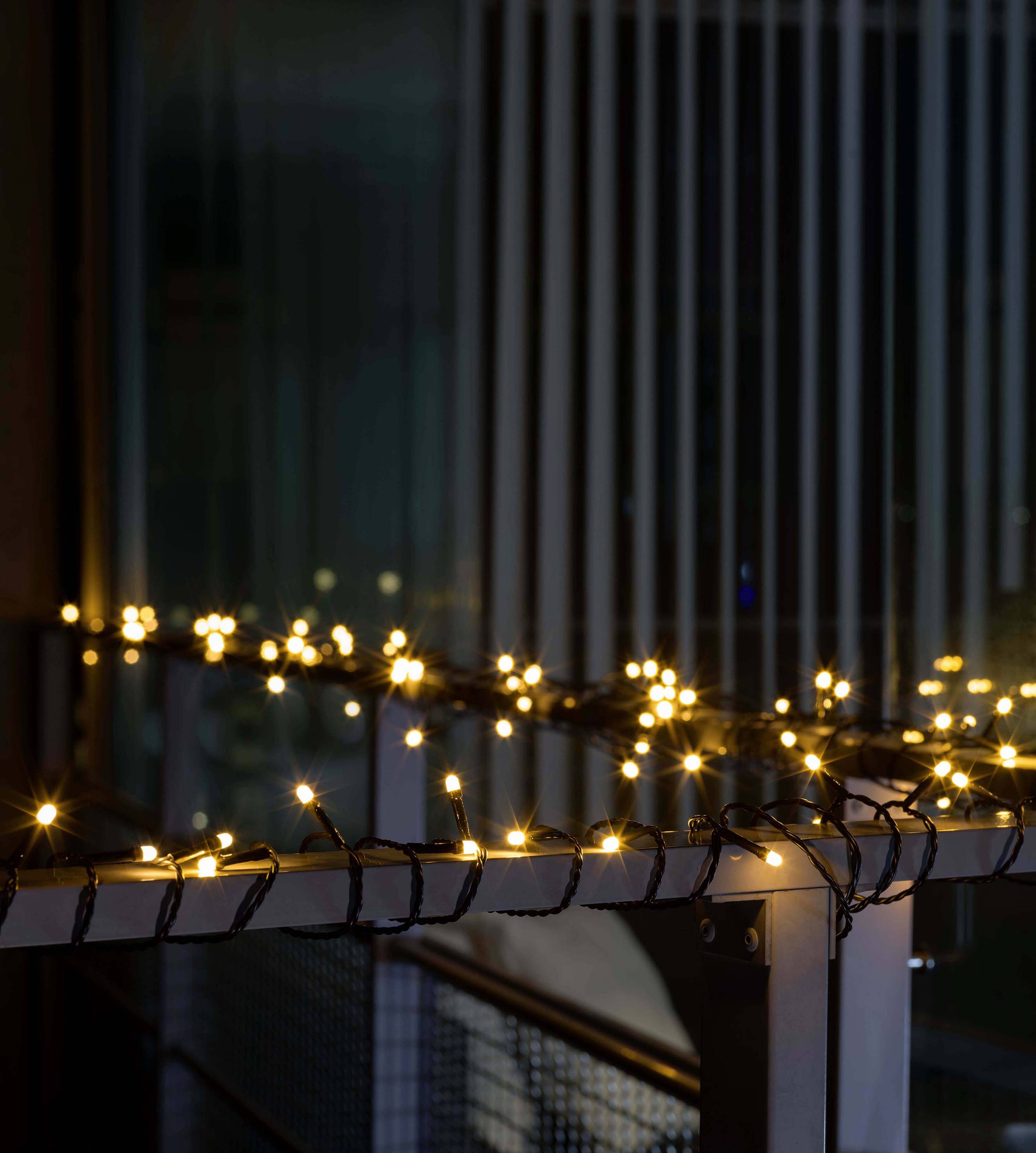 Konstsmide 3812-800 Micro-lichtketting Buiten Energielabel: G (A - G) werkt op het lichtnet Aantal lampen 120 LED Barnsteen Verlichte lengte: 19.04 m