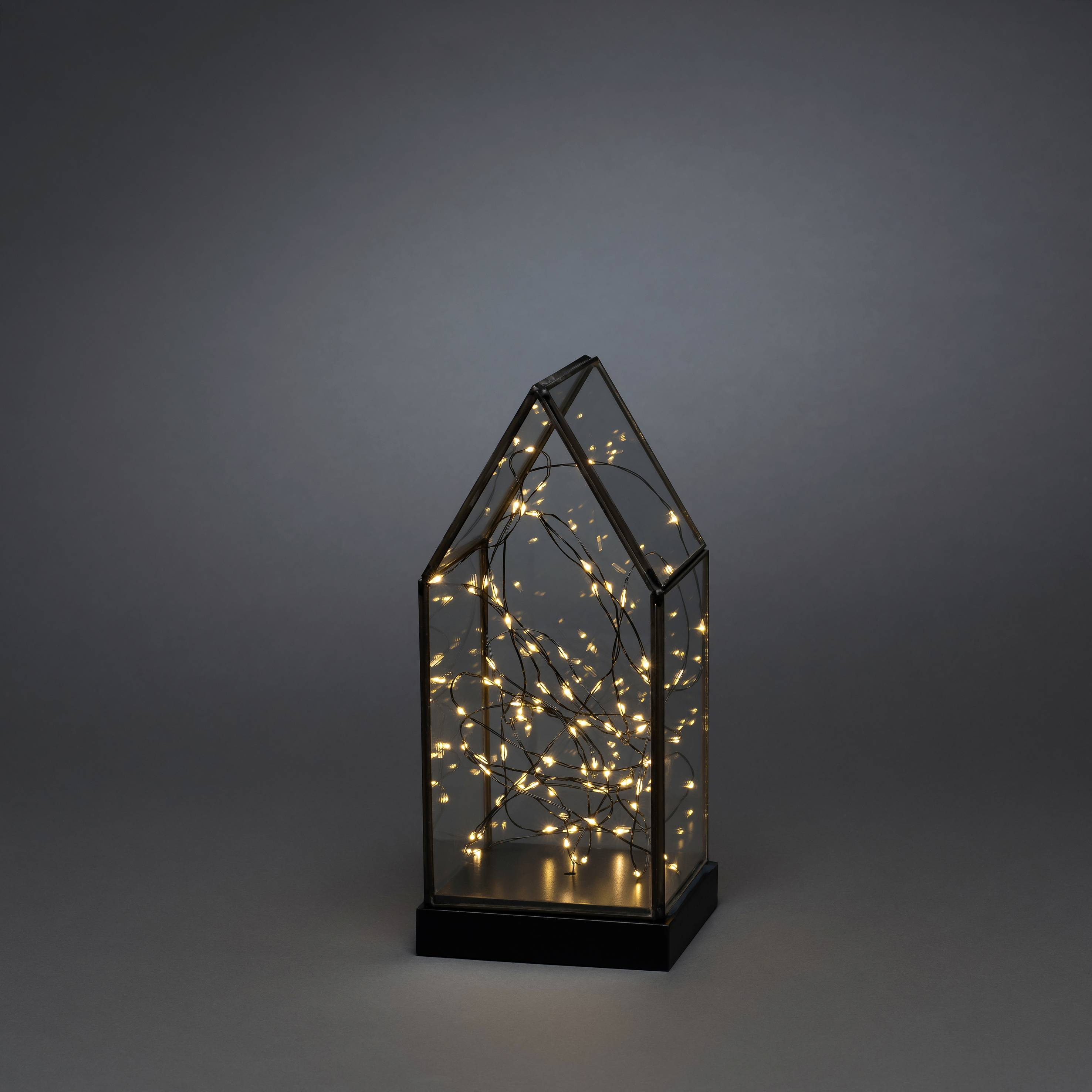 Konstsmide 1817-870 LED-lantaarn Sterren Barnsteen LED Zwart Schakelaar, Timer