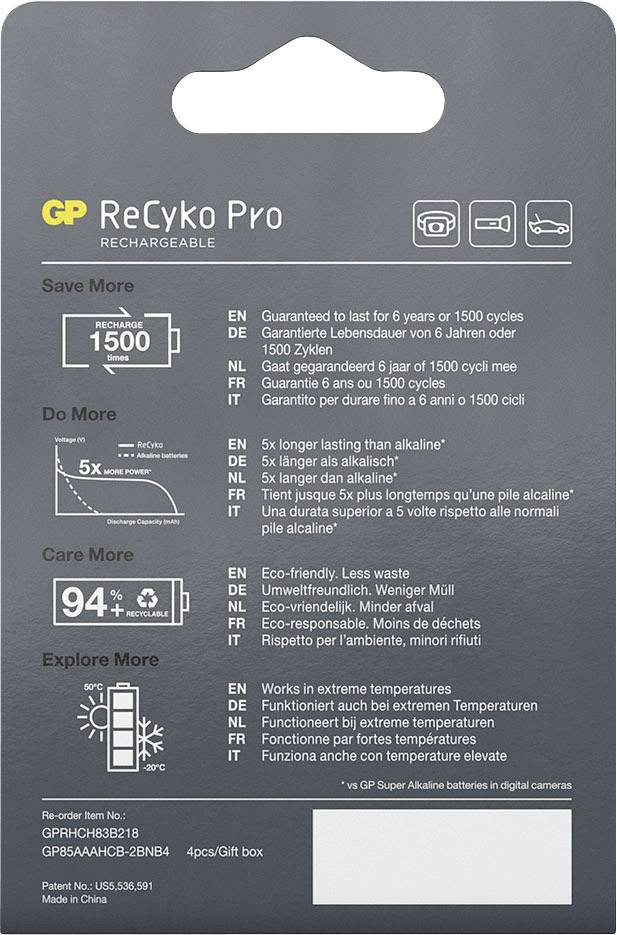 GP GPRCP80AA929C4 Oplaadbare AAA batterij (potlood) NiMH 800 mAh 1.2 V 4 stuk(s)-2